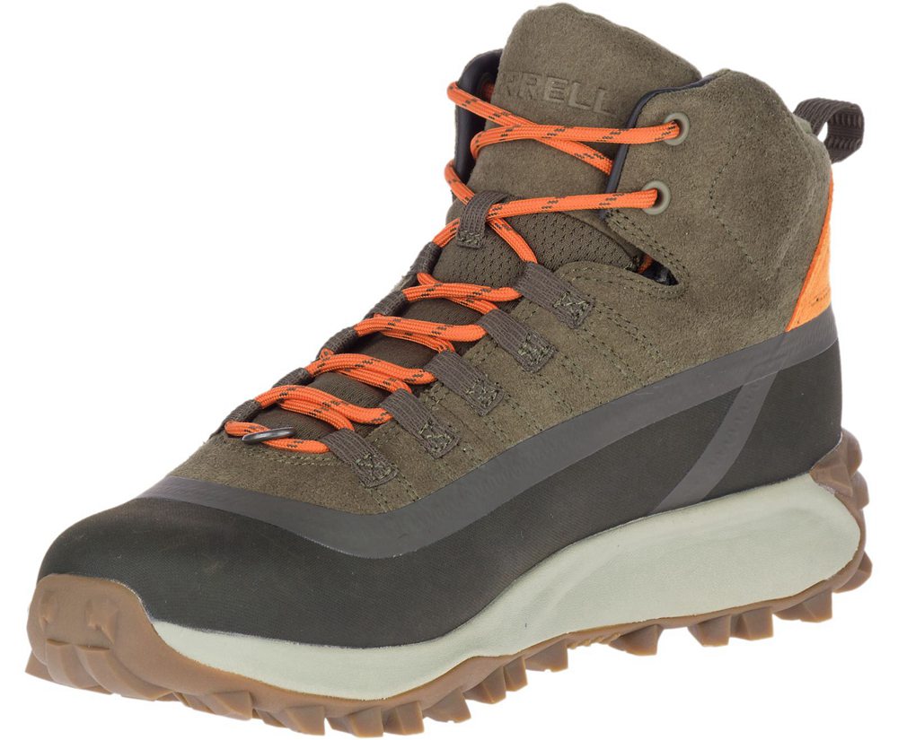 Merrell Boots Olive - Thermo Snowdrift Mid Shell Waterproof - Mens 62NBCFXLD